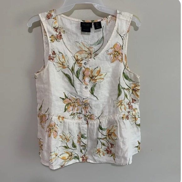 Rachel Roy Floral Print Linen Blouse - Picture 1 of 7